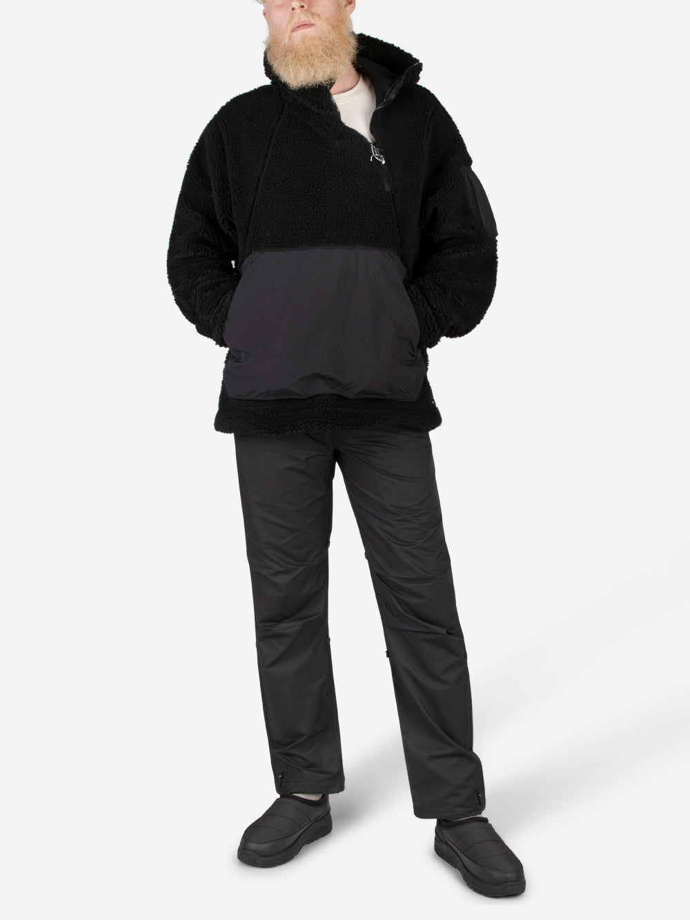 MAHARISHI 4076 Pullover Asimmetrico in pile Nero Urbanstaroma