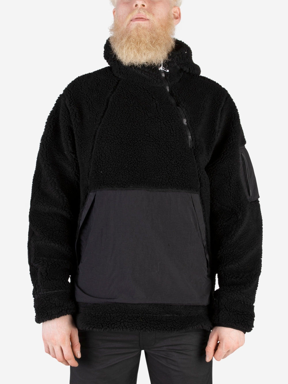 MAHARISHI 4076 Pullover Asimmetrico in pile Nero Urbanstaroma