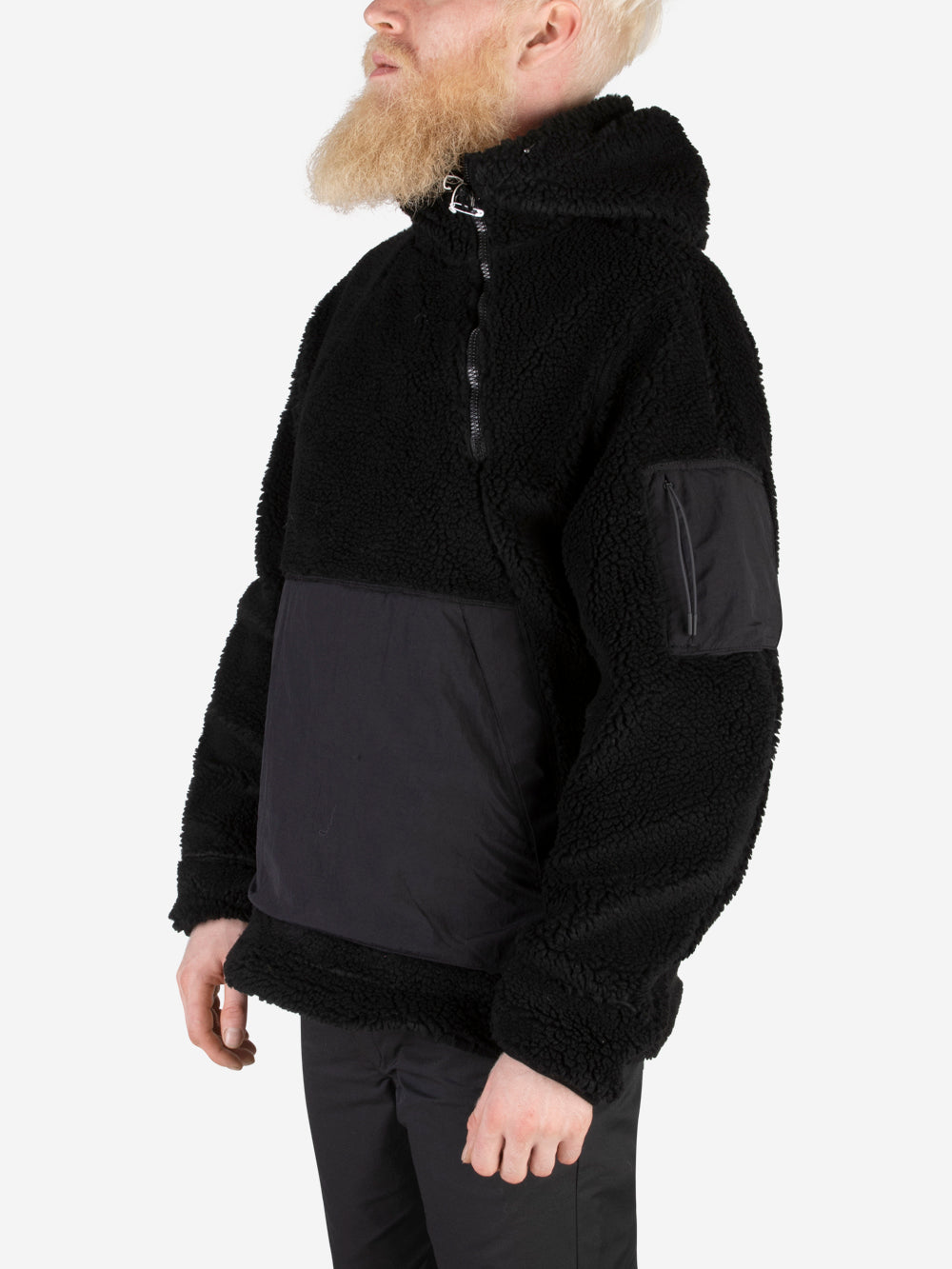 MAHARISHI 4076 Pullover Asimmetrico in pile Nero Urbanstaroma