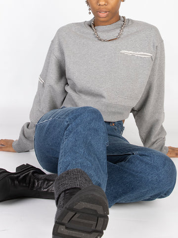 Cropped cotton sweatshirt