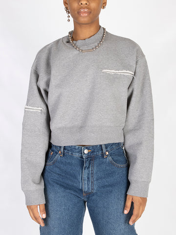 Cropped cotton sweatshirt