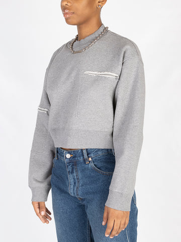 Cropped cotton sweatshirt