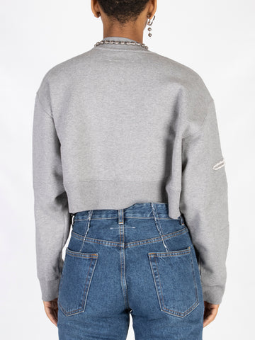 Cropped cotton sweatshirt