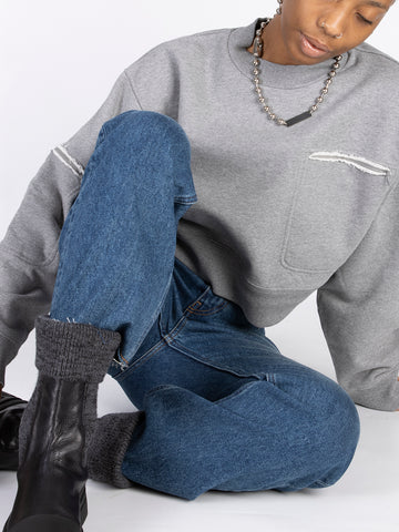 Cropped cotton sweatshirt