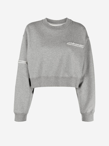 Cropped cotton sweatshirt