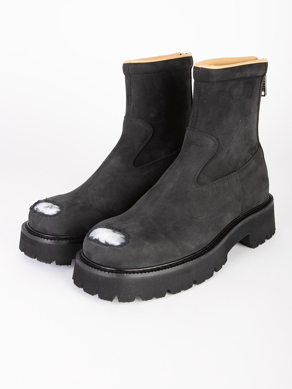 MM6 MAISON MARGIELA STUDIO Stivaletti in pelle distressed Nero Urbanstaroma