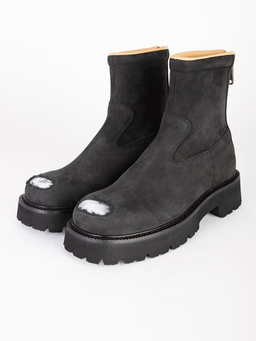 MM6 MAISON MARGIELA STUDIO Stivaletti in pelle distressed Nero