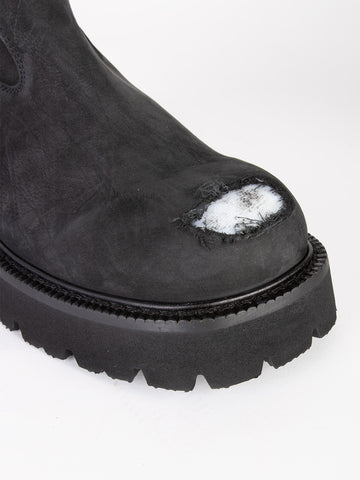 MM6 MAISON MARGIELA STUDIO Stivaletti in pelle distressed Nero