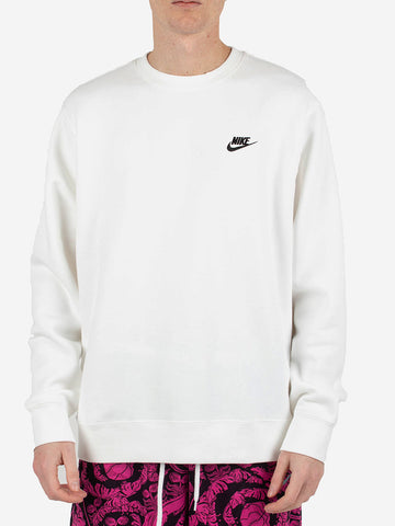 NIKE Felpa Sportswear Club Fleece Bianco