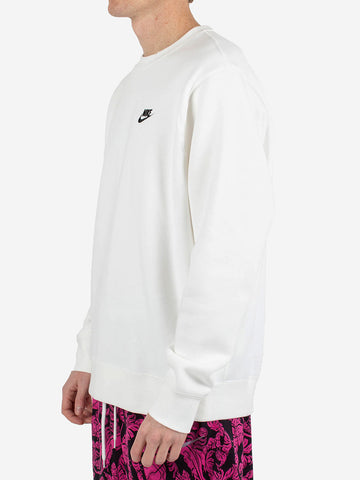 NIKE Felpa Sportswear Club Fleece Bianco