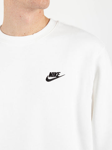 NIKE Felpa Sportswear Club Fleece Bianco