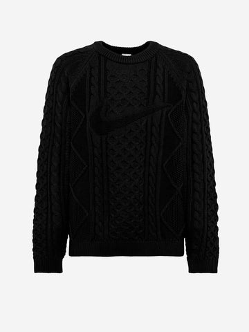 NIKE Maglione Aran con swoosh Nero