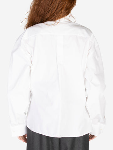 PHILOSOPHY DI LORENZO SERAFINI Blusa con ruches e lavallière Bianco