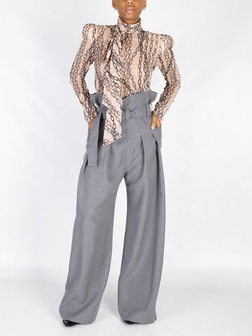 High-waisted trousers