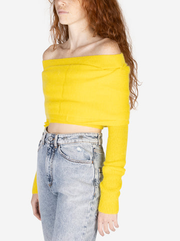 Top off-shoulder in mohair