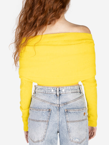 Top off-shoulder in mohair