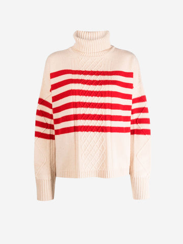 Maglione dolcevita a righe