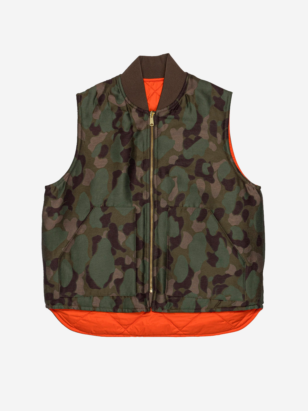 BEAMS PLUS Gilet imbottito con zip Camouflage Urbanstaroma