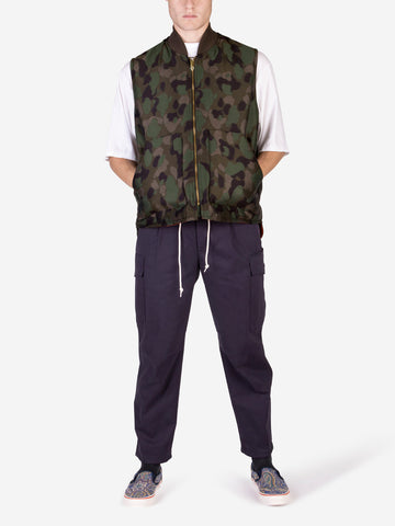 BEAMS PLUS Gilet imbottito con zip Camouflage