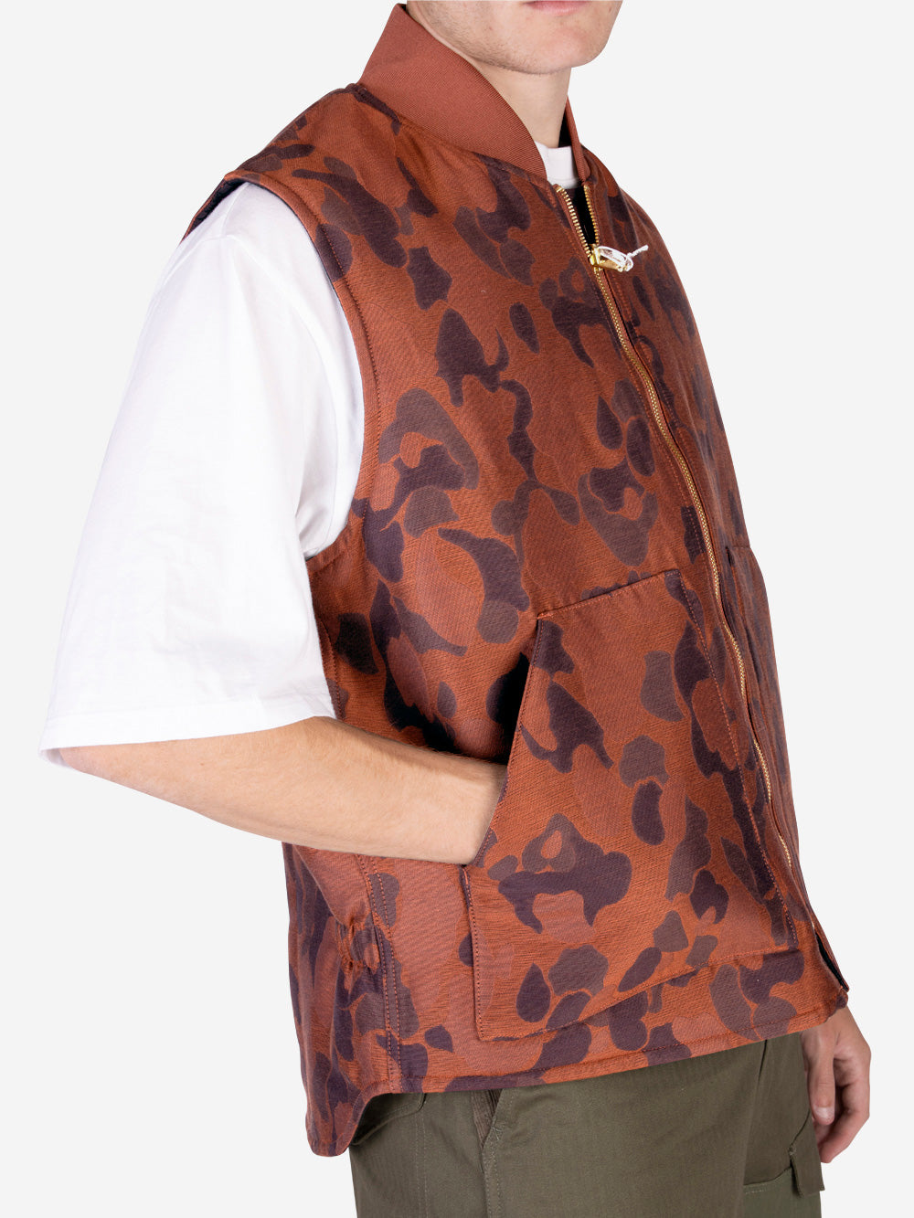 BEAMS PLUS Gilet imbottito con zip Ruggine Urbanstaroma