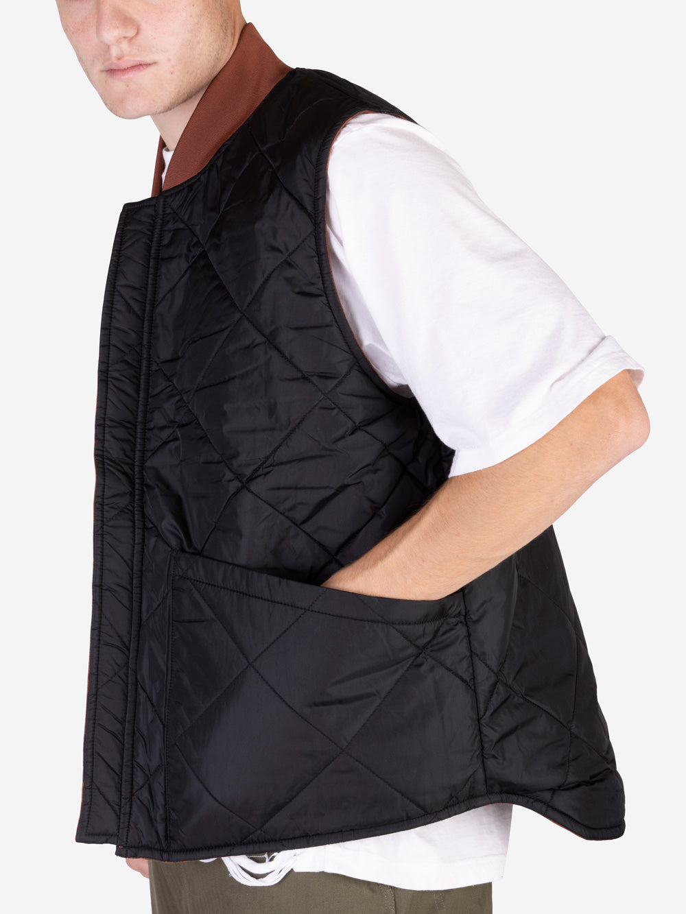 BEAMS PLUS Gilet imbottito con zip Ruggine Urbanstaroma