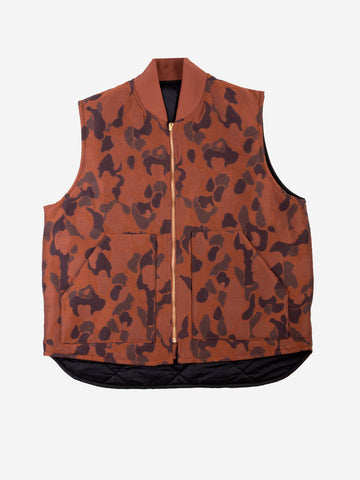 BEAMS PLUS Gilet imbottito con zip Ruggine