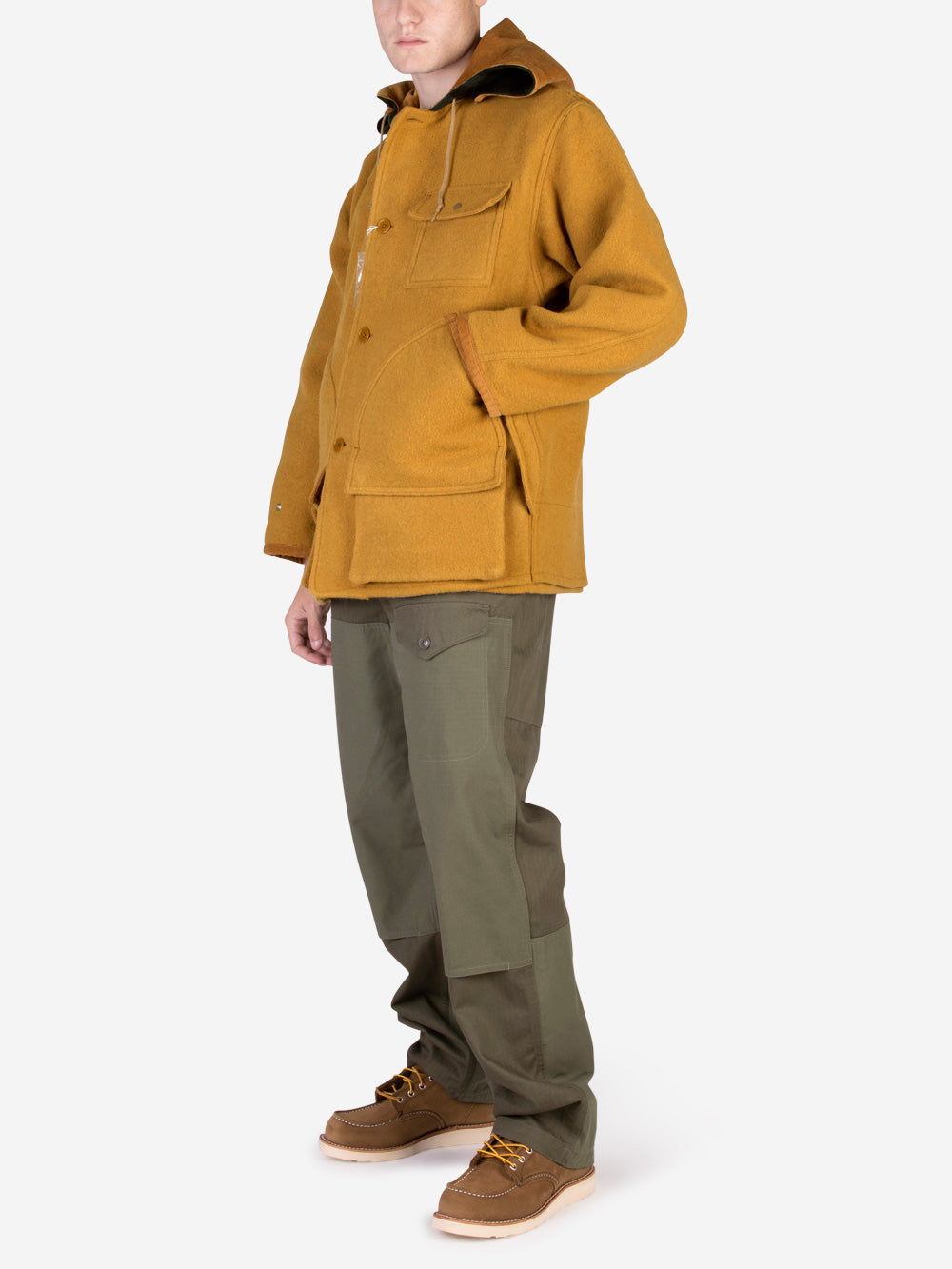 BEAMS PLUS Parka in lana con cappuccio Cammello Urbanstaroma