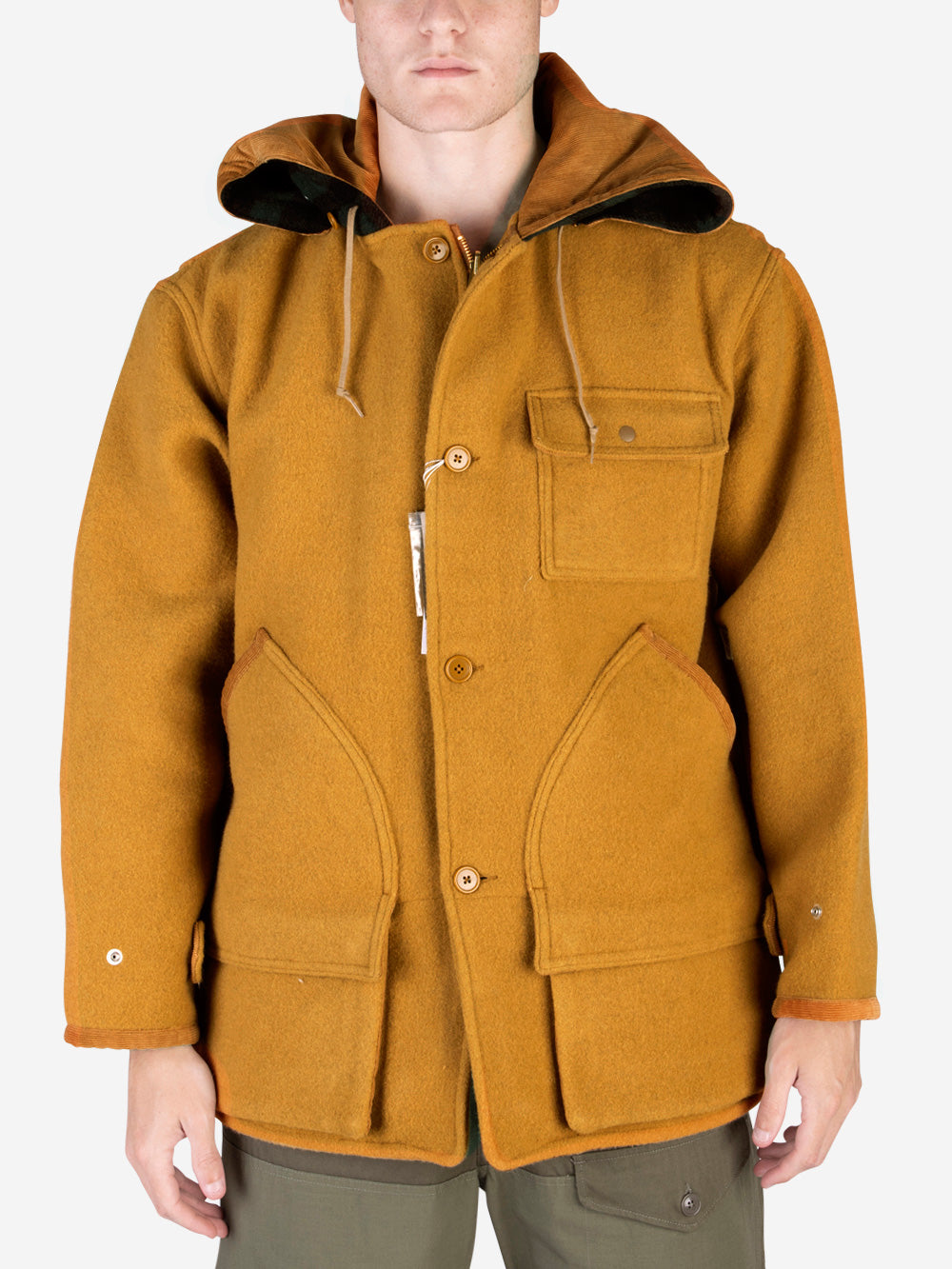 BEAMS PLUS Parka in lana con cappuccio Cammello Urbanstaroma