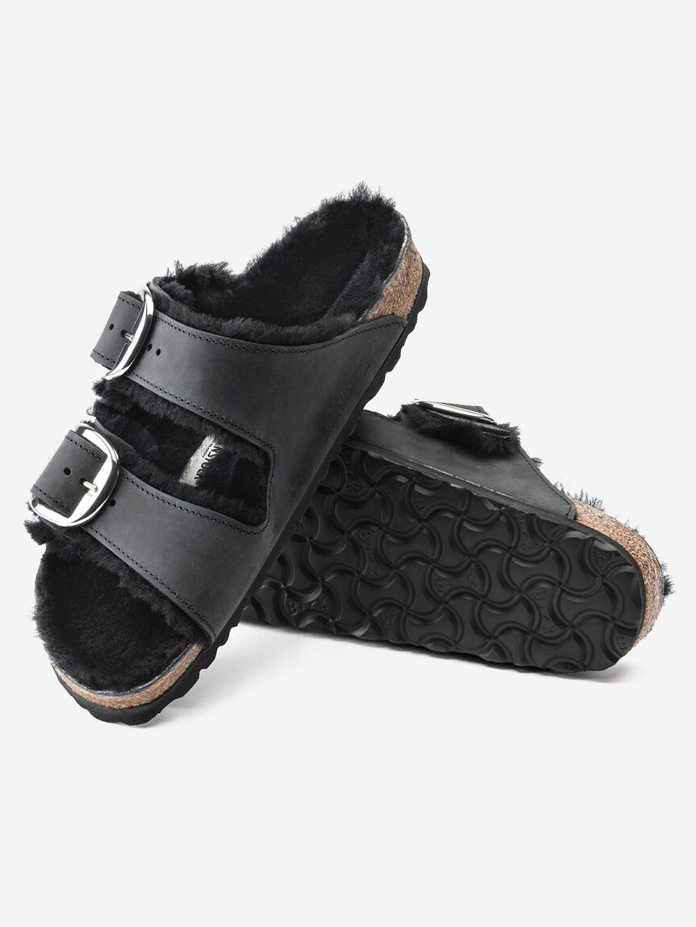 BIRKENSTOCK Sandali Arizona Big Buckle Shearling Nero Urbanstaroma