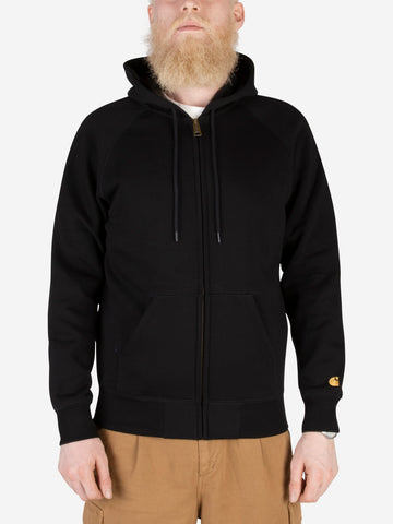 Sudadera con capucha Chase negra con cremallera