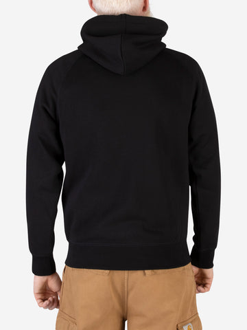 Sudadera con capucha Chase negra con cremallera