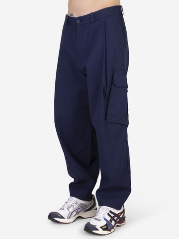 Pantalon cargo côtelé bleu