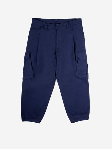 Pantalon cargo côtelé bleu