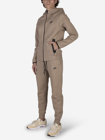 Felpa Tech Fleece beige con zip