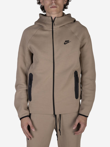 Felpa Tech Fleece beige con zip