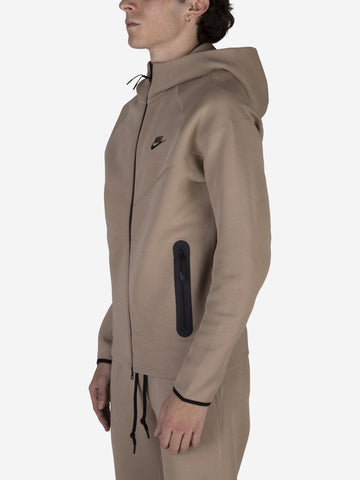 Felpa Tech Fleece beige con zip