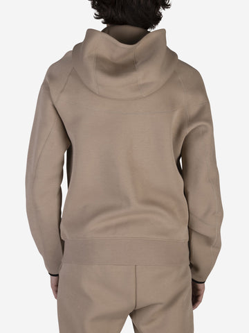 Felpa Tech Fleece beige con zip