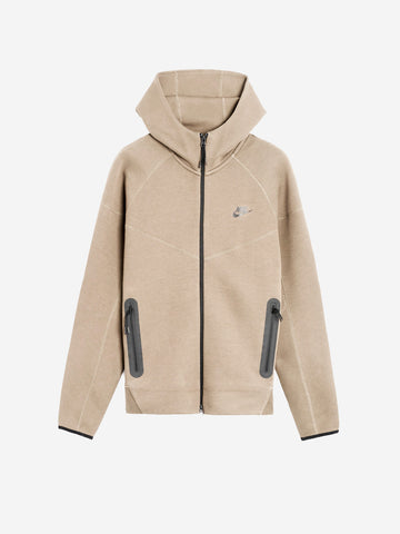 Felpa Tech Fleece beige con zip