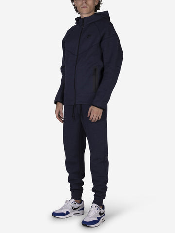 Felpa Tech Fleece blu con zip