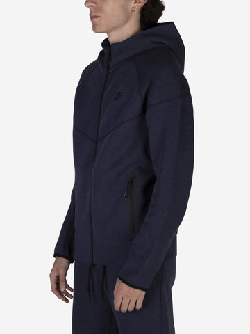 Felpa Tech Fleece blu con zip