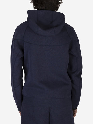 Felpa Tech Fleece blu con zip