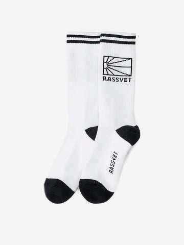 White jacquard socks