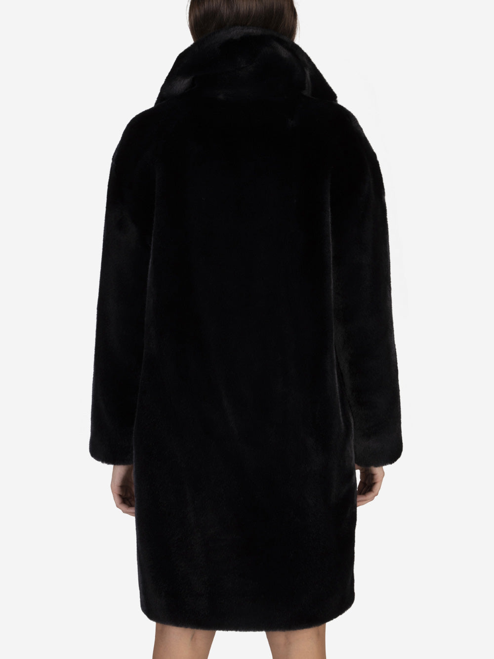 STAND STUDIO Cappotto Camille Cocoon in eco-pelliccia Nero Urbanstaroma