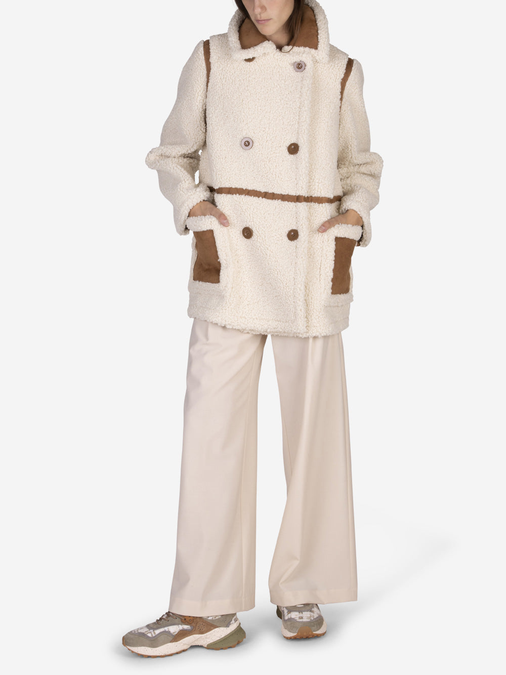 STAND STUDIO Giacca Chloe in eco-shearling Beige Urbanstaroma