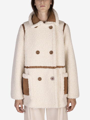 STAND STUDIO Giacca Chloe in eco-shearling Beige