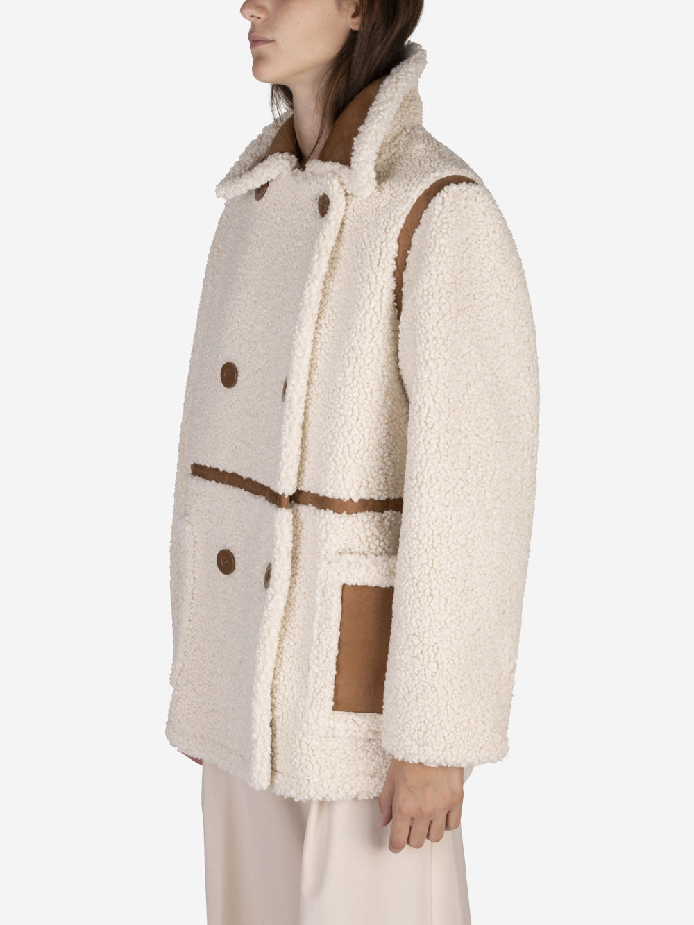 STAND STUDIO Giacca Chloe in eco-shearling Beige Urbanstaroma