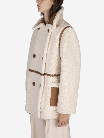 STAND STUDIO Giacca Chloe in eco-shearling Beige