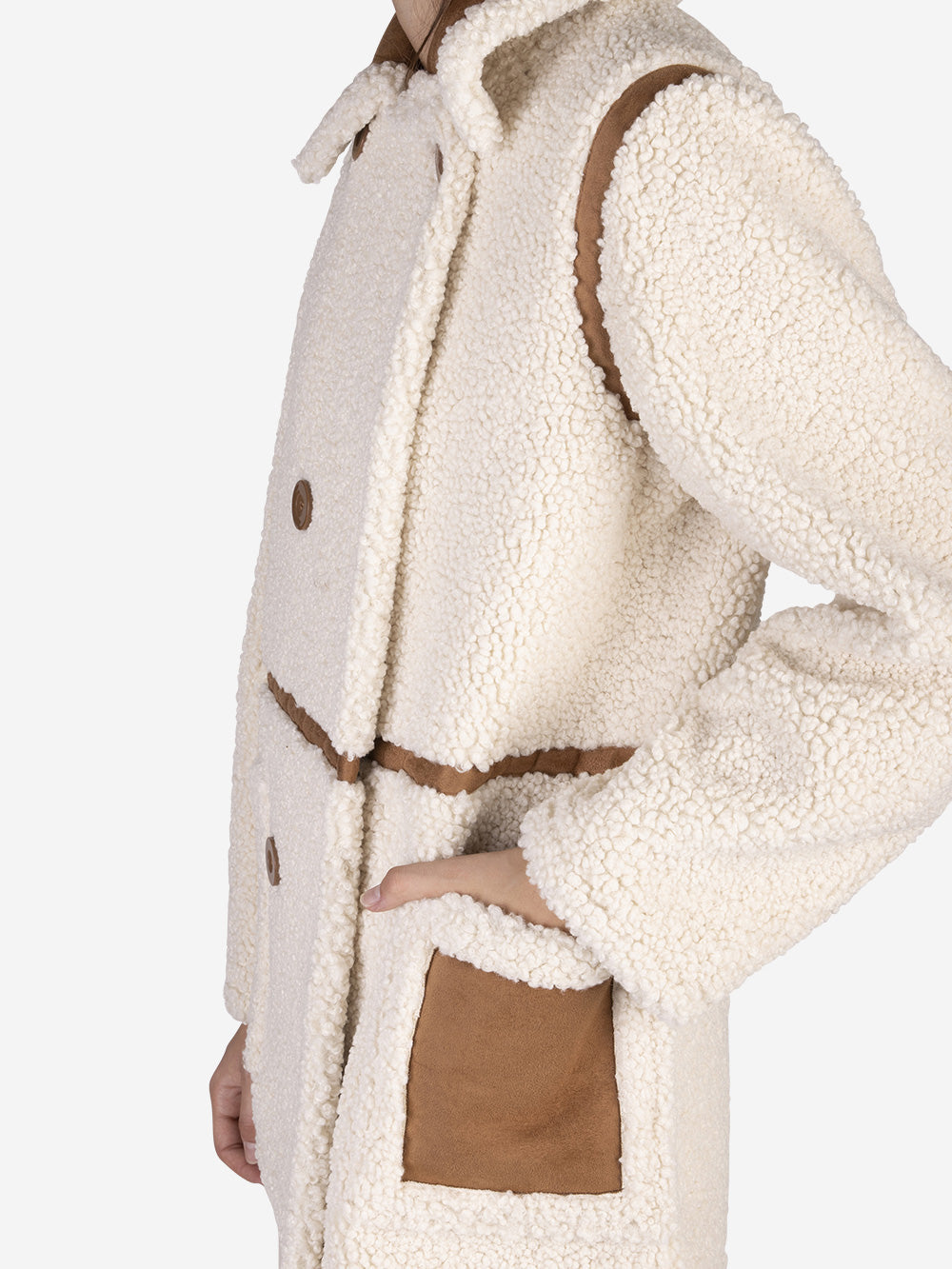 STAND STUDIO Giacca Chloe in eco-shearling Beige Urbanstaroma