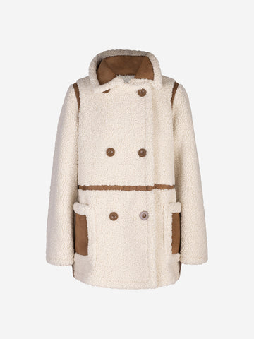 STAND STUDIO Giacca Chloe in eco-shearling Beige