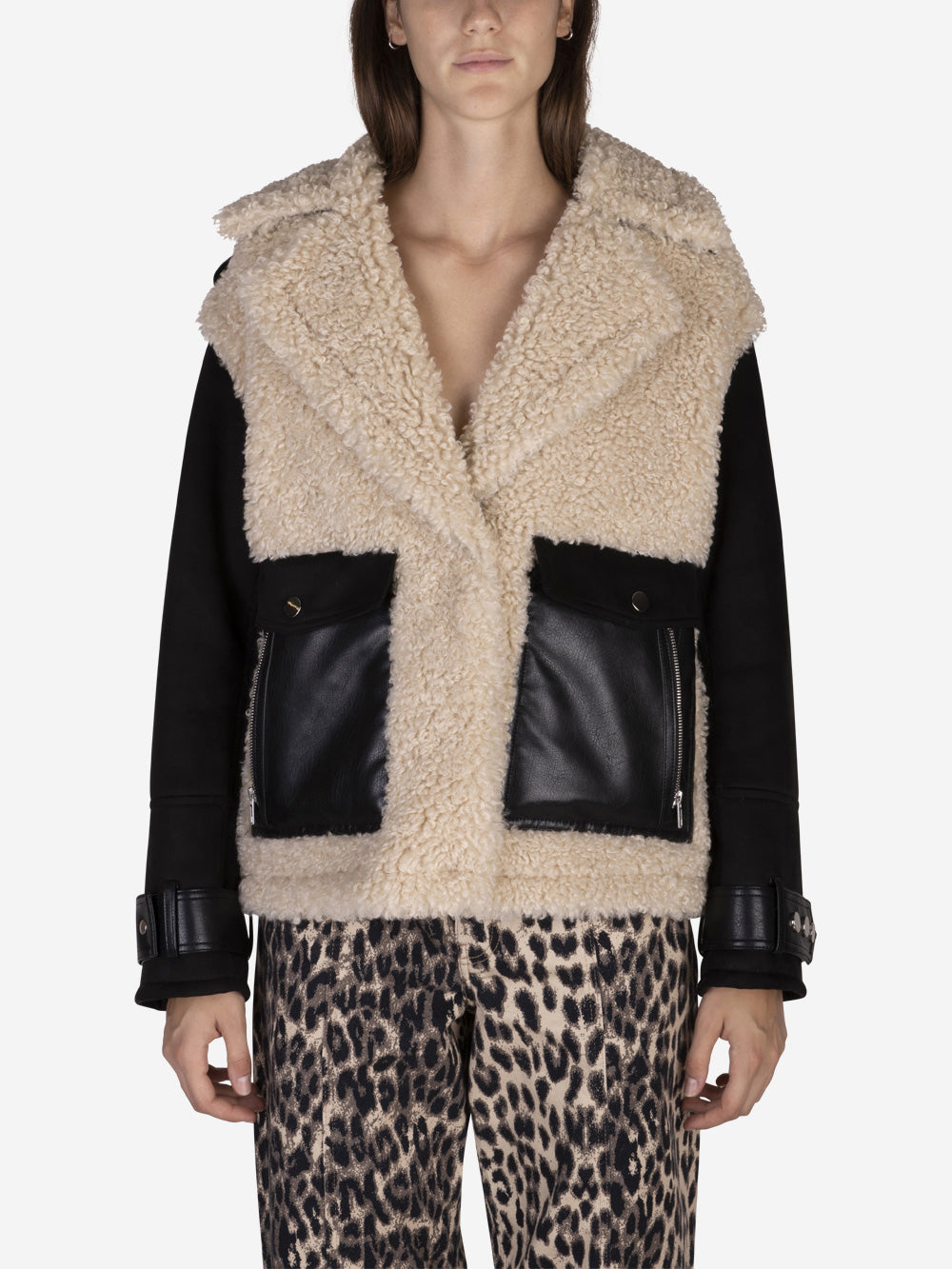 STAND STUDIO Giacca Meara in eco-shearling Beige Urbanstaroma